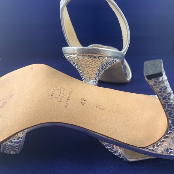 MANOLO BLAHNIK Fieno Size 42 Slingback Heels - Picture 5 of 5